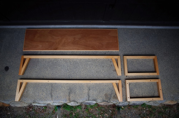 三角脚のベンチ /ANGLE BRACE BENCH 3枚目の画像