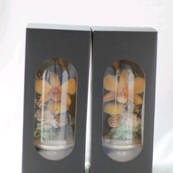 《受注生産品》ガラスドーム仏花（イエローカラー）　プリザーブドフラワー使用 5枚目の画像