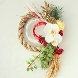 しめ縄リース　胡蝶蘭 1_b83bed9d7245a8d29c3fd254de95