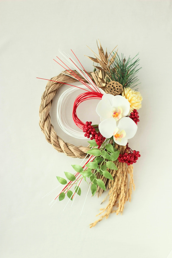 ☆早割お正月☆《手作りキット》胡蝶蘭しめ縄リース アーティ