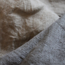 手染めリネン　リボンベルトのギャザースカート（ヌガー） 5枚目の画像