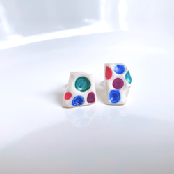 陶アクセサリー（選べる金具　ピアス・イヤリング）-colorfuldot- 4枚目の画像