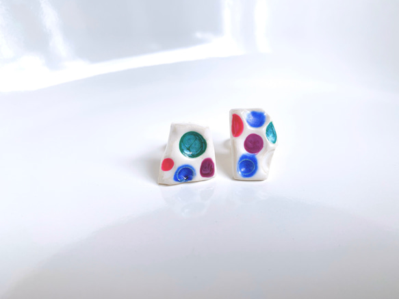 陶アクセサリー（選べる金具　ピアス・イヤリング）-colorfuldot- 4枚目の画像