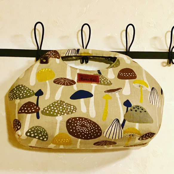 ドクターズバッグMサイズ キノコ／グレー 1枚目の画像