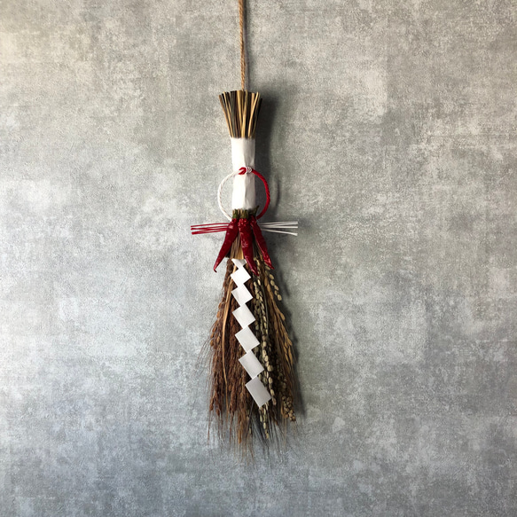 わら細工　古代米　しめ縄飾り わら細工 古代米 しめ縄飾り わら細工 古代米 しめ縄飾り 送料無料】古代米