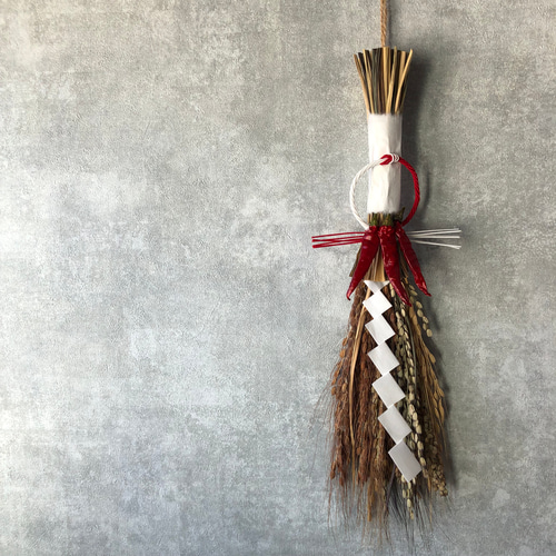 わら細工　古代米　しめ縄飾り わら細工 古代米 しめ縄飾り