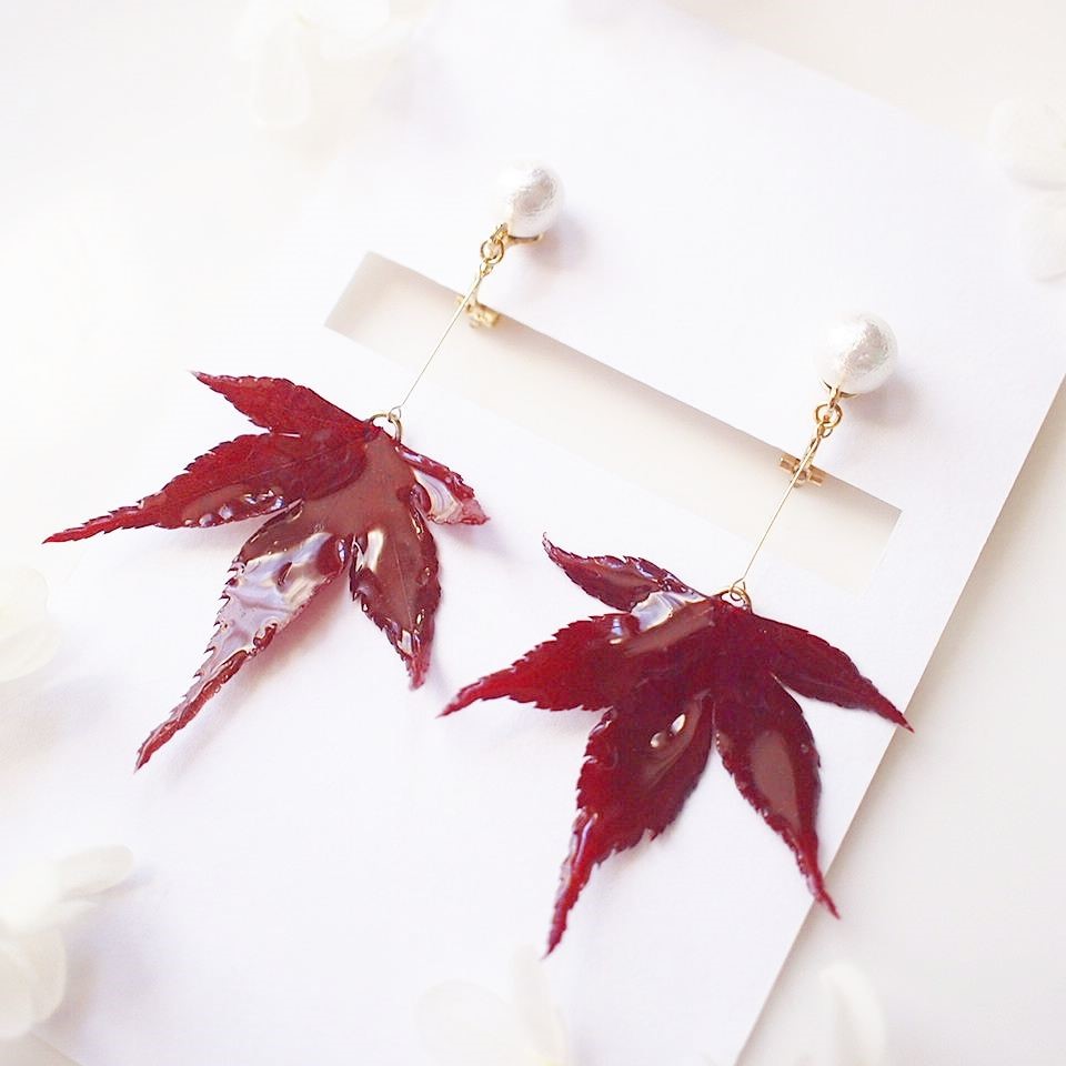 【予約販売品】 タイピン アクセサリー 紅葉 大人っぽい 珍しい 18K 金 小物