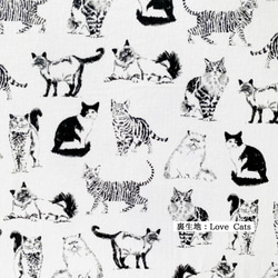 「猫の思い」刺繍ワッペンモノトーンサコッシュ/はちわれ猫Ver. 8枚目の画像