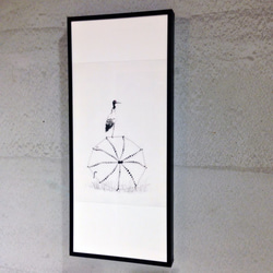 插畫作品 黑頸鶴系列 - 獨舞｜牆壁掛飾｜畫框 相框｜鋁框 第2張的照片