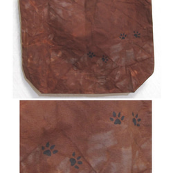 手染め＋プリント一点ものトート「ブラウン」MADCAT黒猫L（7-010） 4枚目の画像