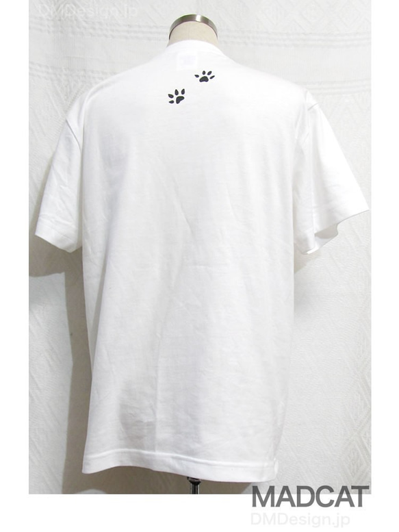 プリント半袖Tシャツ「MADCAT」黒猫（受注生産品）サイズS〜XL 2枚目の画像