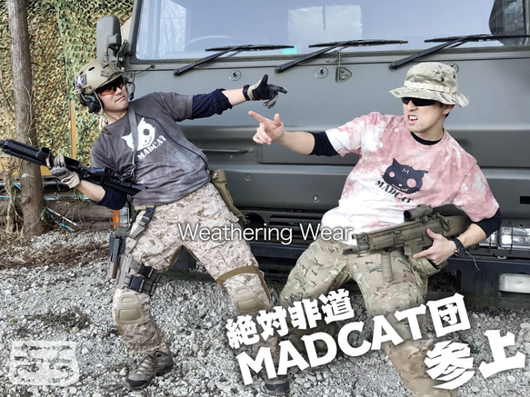 手染め+プリント一点ものTシャツ「土跡」MADCAT黒猫XXXL（1-172） 9枚目の画像