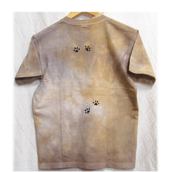 手染め+プリント一点ものTシャツ「朝霧」MADCAT黒猫S（1-012） 4枚目の画像