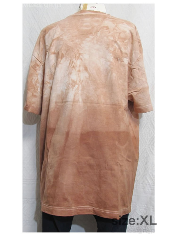 (XL)手染め一点もの「土ヨゴレ」Tシャツ（1-185） 2枚目の画像