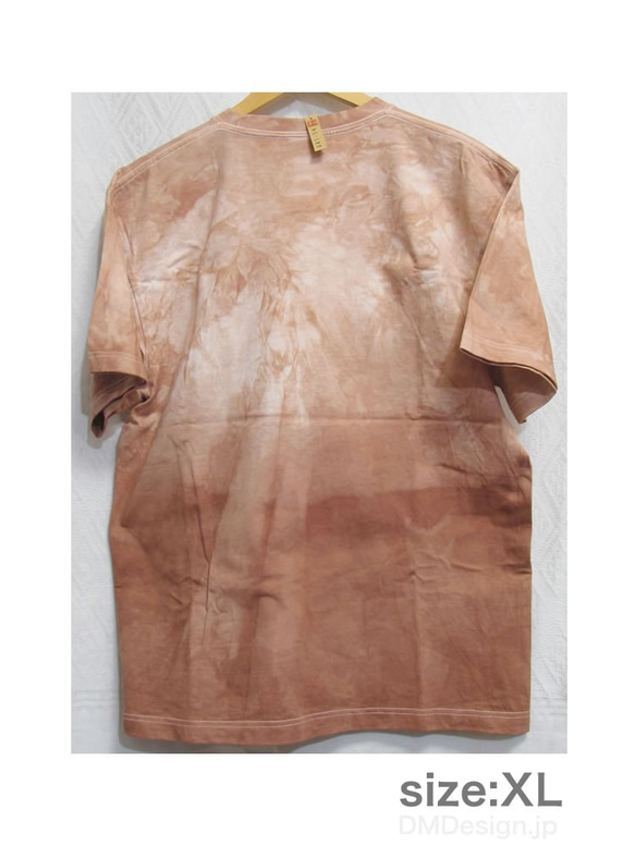 (XL)手染め一点もの「土ヨゴレ」Tシャツ（1-185） 4枚目の画像