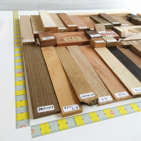 ◍40種40個『特上！良いものだけset梻の杢入』送料込：色々樹種・木材端材セット 日本の木 世界の木 ss_20025 2枚目の画像