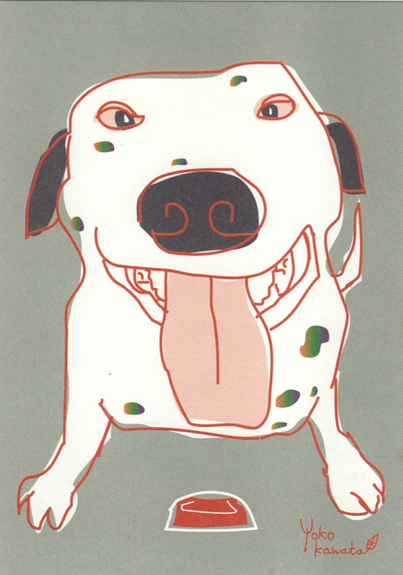 DOG DOG DOG 犬イラスト　ポストカード5枚セット【A】＊お好きなイラストでセットも致します（保護犬支援 商品） 2枚目の画像