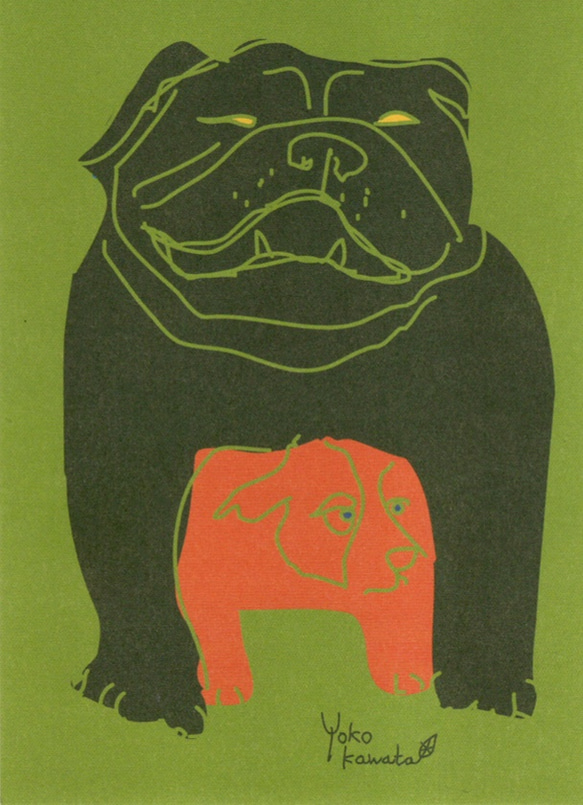 DOG DOG DOG 犬イラスト　ポストカード5枚セット【A】＊お好きなイラストでセットも致します（保護犬支援 商品） 4枚目の画像