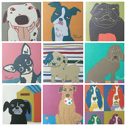 DOG DOG DOG 犬イラスト　ポストカード5枚セット【A】＊お好きなイラストでセットも致します（保護犬支援 商品） 8枚目の画像
