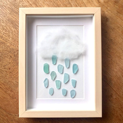 シーグラスアートフレーム　Rain レイン 雨 2枚目の画像