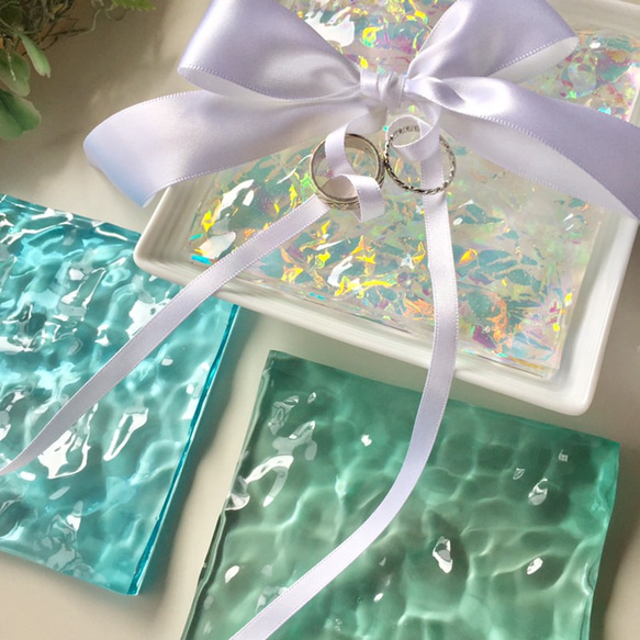 リングピロー Ocean Tray ＊Turquoise＊ 海に浮かぶ指輪 オーシャントレイ ターコイズ ウェディング 5枚目の画像