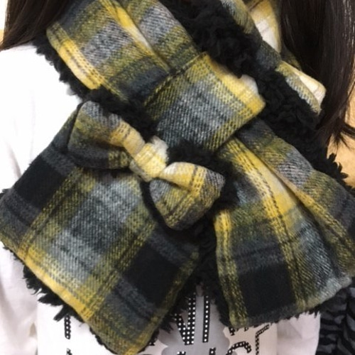 kidsリボン付きマフラー☆赤チェック 雑貨・その他 kimiry 通販  