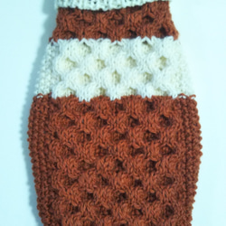 【犬用セーター】Ｍサイズレンガ色のハニカム編みのセーター出来ました❢ 2枚目の画像
