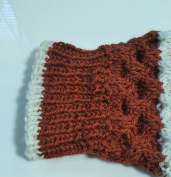 【犬用セーター】Ｍサイズレンガ色のハニカム編みのセーター出来ました❢ 8枚目の画像