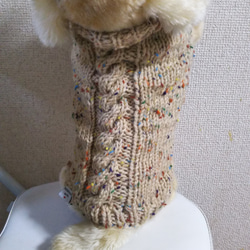 【犬用セーター】Mサイズベージュカラーツィードです 8枚目の画像