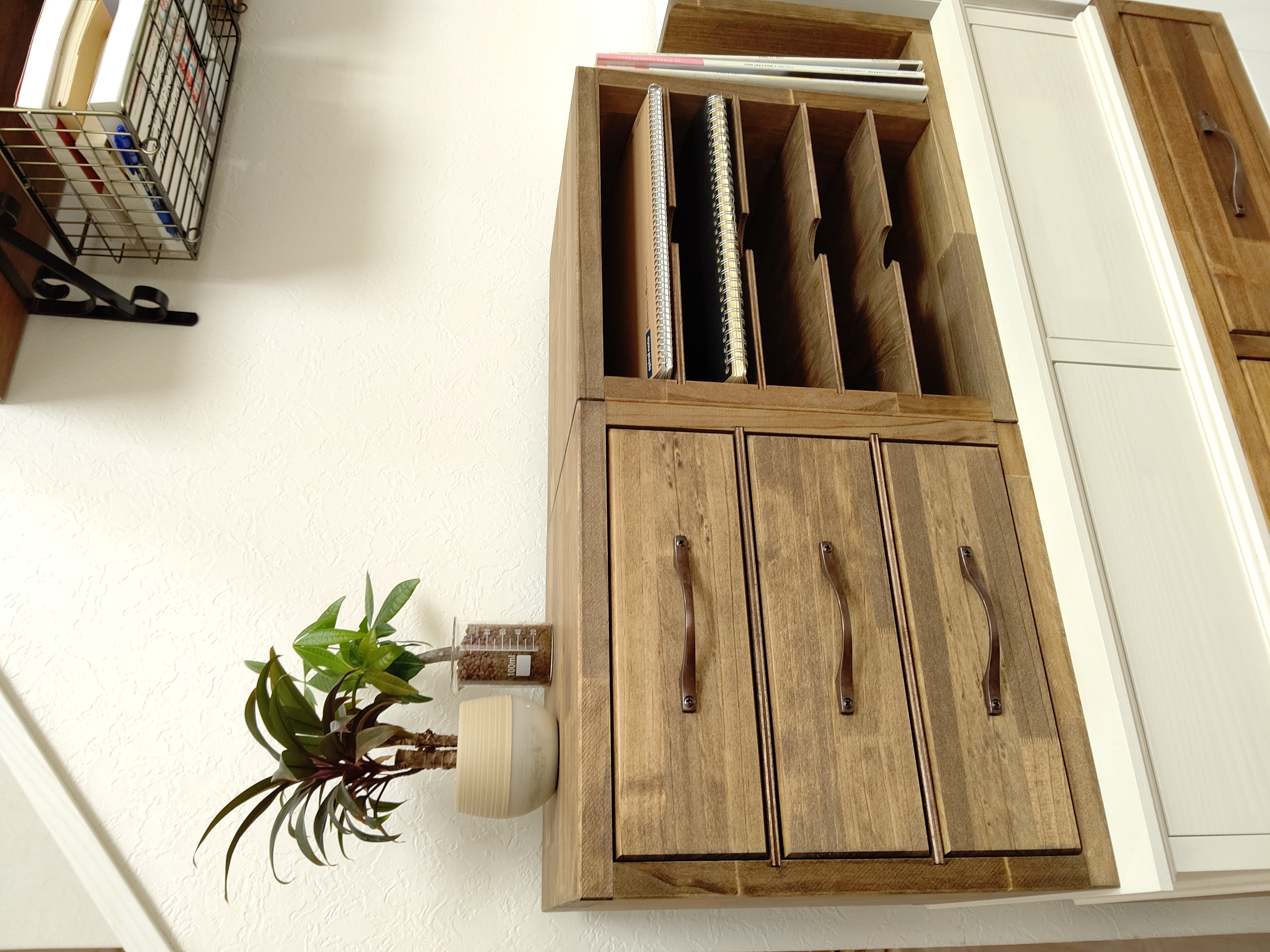 B5の入るレターラック&小物が入る卓上3段チェスト 2点セット