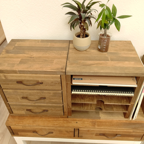 レターラック&卓上3段チェスト 2点セット