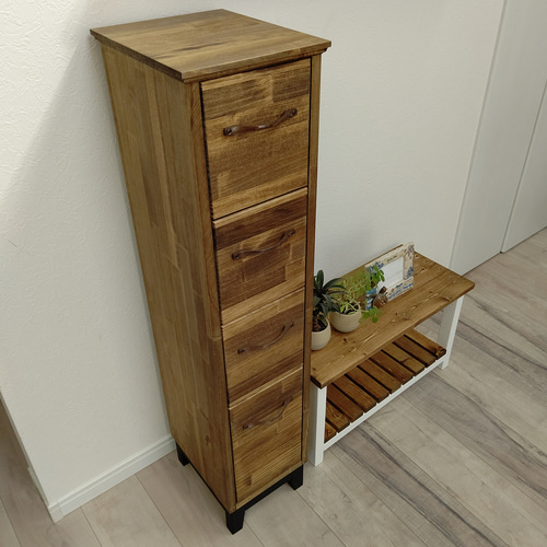 すきま収納に最適！4段チェスト(25cm幅) チェスト・キャビネット OC