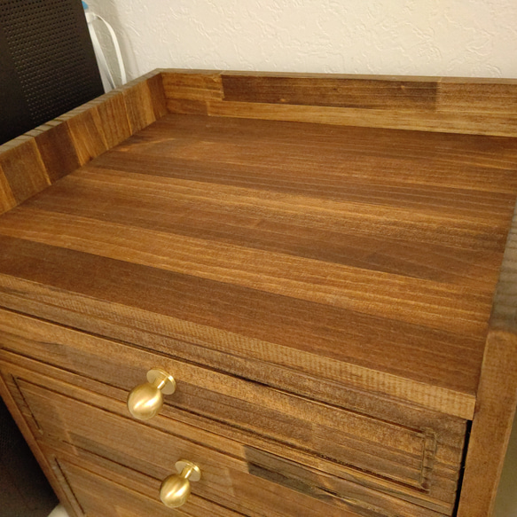 プリンター用紙やインクが収納できるプリンター台 横幅35