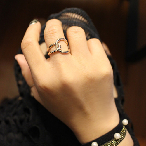 スターリングシルバー925 クロスオープンリング 指輪・リング bisou