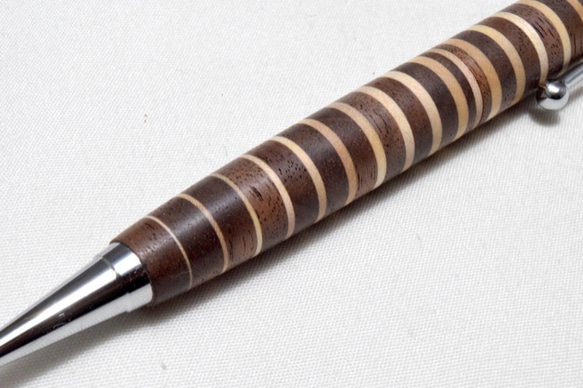 【寄木】(試作品) 手作り木製ボールペン スリムライン CROSS替芯 2枚目の画像