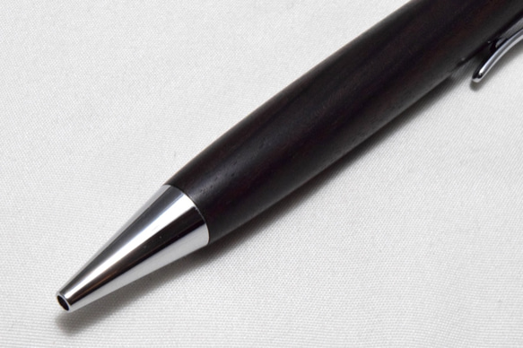 (特注)【黒檀】手作り木製ボールペン クリッカブル パーカー替芯 3枚目の画像