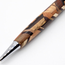 【寄木】(試作品) 手作り木製ボールペン スリムライン CROSS替芯 2枚目の画像