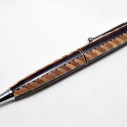【寄木】手作り木製ボールペン スリムライン CROSS替芯 3枚目の画像