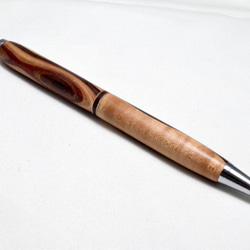 【積層寄木】手作り木製ボールペン スリムライン CROSS替芯 4枚目の画像