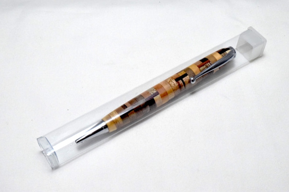 [再出品]【寄木】手作り木製ボールペン スリムライン CROSS替芯 5枚目の画像