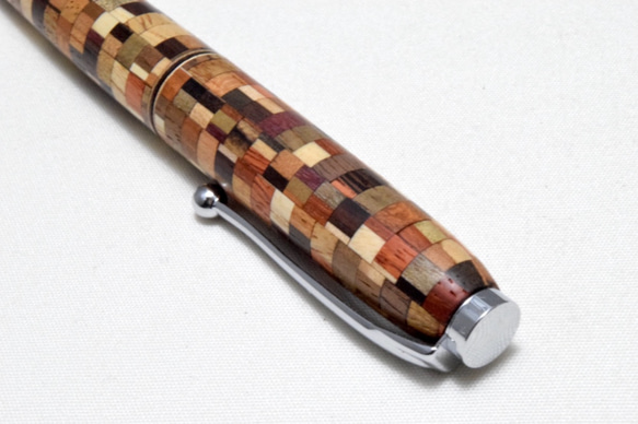 [再出品]【寄木】手作り木製ボールペン スリムライン CROSS替芯 3枚目の画像
