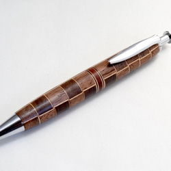 (特注)【寄木】手作り木製ボールペン クリッカブル パーカー替芯 1枚目の画像