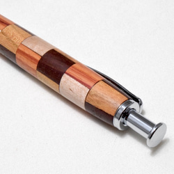 (特注)【寄木】手作り木製ボールペン クリッカブル パーカー替芯 3枚目の画像