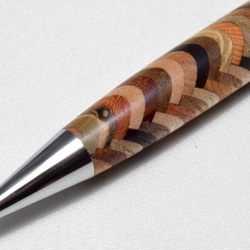 (特注)【寄木】手作り木製ボールペン クリッカブル パーカー替芯 2枚目の画像