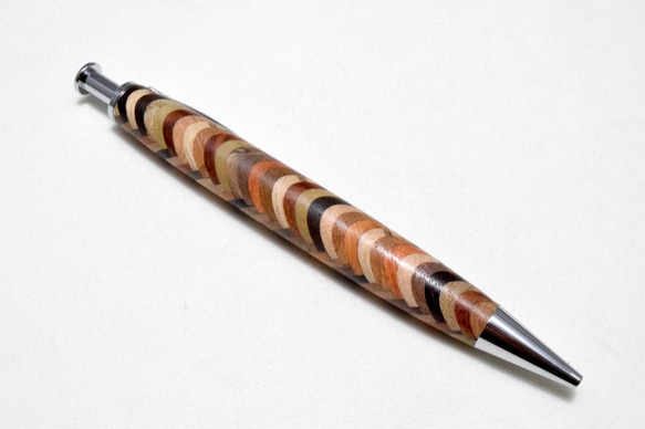 (特注)【寄木】手作り木製ボールペン クリッカブル パーカー替芯 4枚目の画像