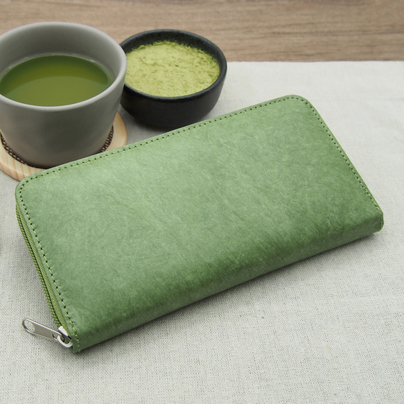 紙感女裝銀包/長夾 (抹茶綠) Paper Wallet/ Purse (Matcha Green) 第3張的照片