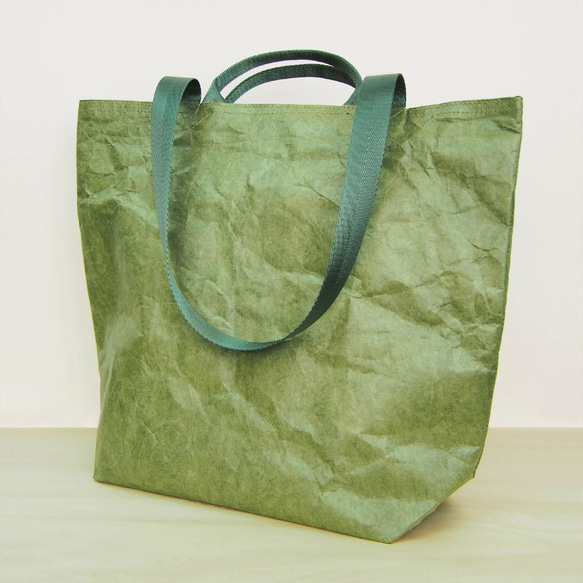 紙感單肩手提袋/托特包 (抹茶綠) Paper Shopper (Matcha Green) 第1張的照片