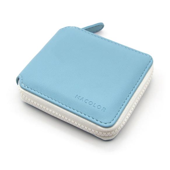 MACOLOR 仿皮女裝銀包/短夾 PU Wallet/ Purse (馬卡龍藍/ Marcaron Blue) 第2張的照片