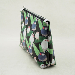 文鳥圖案PU化妝包/收納包 Java Sparrow Pattern PU Cosmetic Bag 第3張的照片