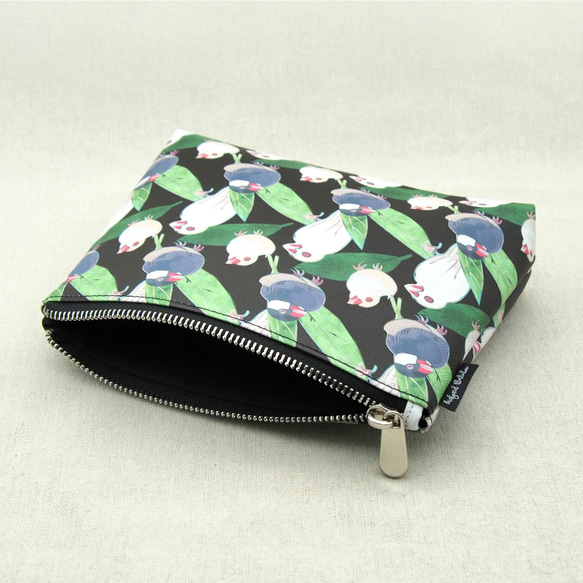 文鳥圖案PU化妝包/收納包 Java Sparrow Pattern PU Cosmetic Bag 第4張的照片